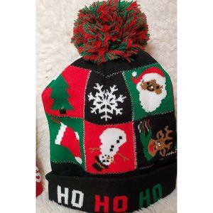 Christmas Light-up Winter POM-POM Beanie, OSFM Santa